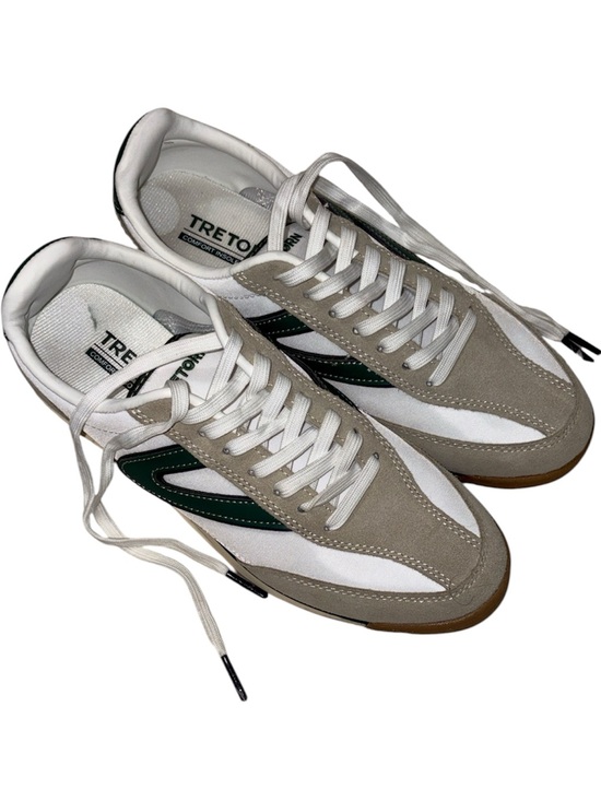 Tretorn Shoes - Tretorn Low rise Kristine Sneakers-White, Green, Suede Trim Sz 7.5